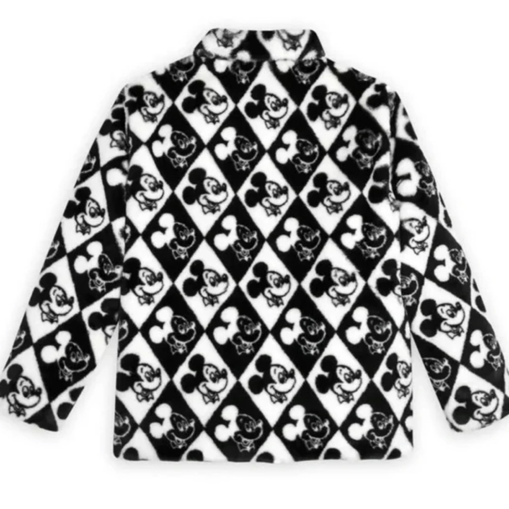 VHTF DISNEY FURRY FLEECE MICKEY BLACK AND WHITE SMALL S EUC - Picture 4 of 10